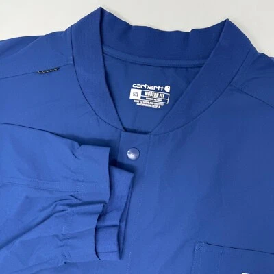 Carhartt Force Solid Blue Snap Button Modern Fit Chore Coat Scrub Jacket 5XL - Image 1 of 4