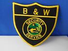 B & W  Security Service Guard  Officer Vintage Patch Shoulder Police Collector
