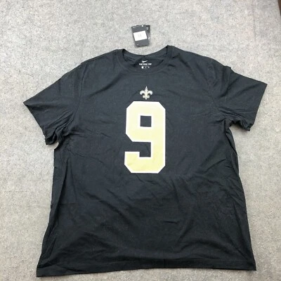 Camisa New Orleans Saints Para Hombres 2XL Negra Dorada Manga Corta #9 Drew Brees Nike Foto 1 de 4