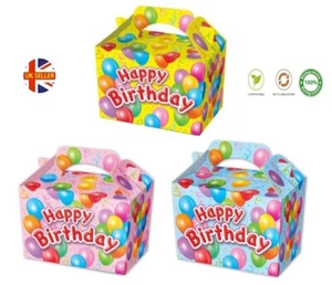 Happy Birthday Party Boxes ~ Picnic Food Carry Meal Box ~ Birthday Bag Plate - Picture 1 of 7