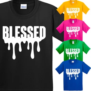 Christian Religious Dripping Blesseds Kid's T-Shirt USA God Faith New Gift Tee - Picture 1 of 13
