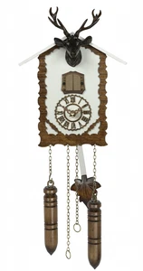 Quartz Cuckoo Clock with music and deer head, brown TU 360/20 QM braun NEW - Picture 1 of 1