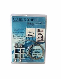 Soporte de estante de cable para estante de 5/8""-3/4"" de espesor hasta 16"" de profundidad con 2 tornillos - Imagen 1 de 2