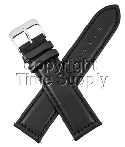 18 mm BLACK CALF LEATHER PADDED WATCH BAND / STRAP NEW - Picture 1 of 4