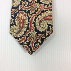 William Thomas Mens Tie 3.75 in x 58 L Silk Black Red Gold Gray - Picture 1 of 12