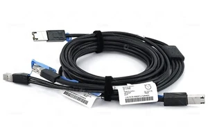 00E6297 IBM DUAL MINI SAS HD 12G TO DUAL MINI SAS 6G X NARROW CONNECTOR CABLE 3M - Photo 1/2