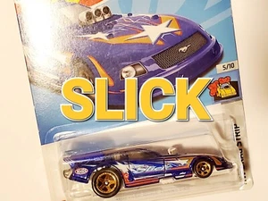 Funny Car - Slick - Mustang - Gold Rims - Hotwheels  - Mattel - Picture 1 of 6