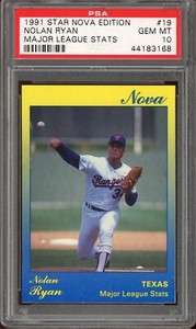 1991 Star Nova Edition Baseball #19 Nolan Ryan Major League Stats PSA 10