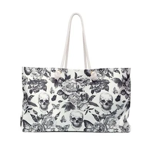 Spooky Skull Floral Weekender Tote Bag - Picture 1 of 5
