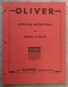 Vintage OLIVER MODEL 8 Wire Tie Baler owners operators manual catalog 1950s - Picture 1 of 1