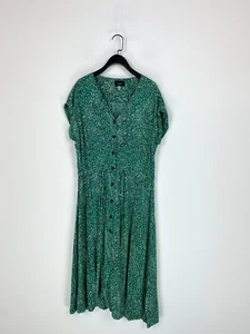 Joules Yasmine Green Dalmatian Shirt Midi Dress Short Rolled Sleeve Size UK12 - Picture 1 of 12