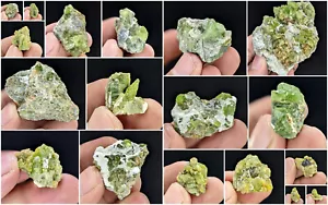 Natural Peridot Crystal Specimens Lot From Sapat Mine Pakistan 18pcs 290g - Picture 1 of 19