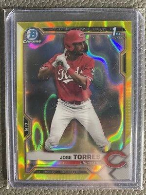 2022 BOWMAN DRAFT CHROME jose torres /75 yellow lava reds 1st refractor #bdc-125 - Image 1 of 2