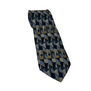 Rooster New Traditions Men's Vintage Blue Neck Tie Geometric Made USA 58"x 3.5" - Picture 1 of 5
