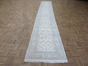 2'5 x 15 Runner Hand Knotted Ivory Modern Oushak Oriental Rug G12571 - Picture 1 of 13