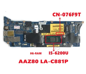 For DELL XPS 13 9350 w/ I5-6200U CPU 8G RAM Motherboard LA-C881P CN-076F9T 76F9T - Picture 1 of 5