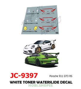 JC-9397 White Toner Waterslide Decals # Porsche 911 GT3 RS - 1:64 Hot Wheels - Picture 1 of 4