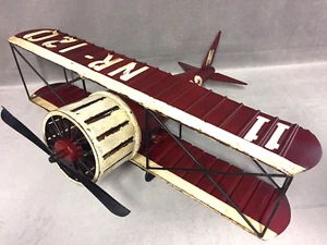 GRANDE MAQUETTE MÉTAL MODÈLE AVION DE CHASSE BIPLAN ANGLAIS FRANÇAIS ALLEMAND WI - Picture 1 of 12