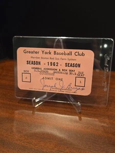 Greater York Baseball Club 1962 Season Pass Minor League - Bild 1 von 2