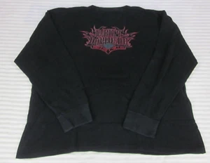 Harley-Davidson Mens (XL) Long Sleeve Thermal Polo Shirt Black Embroidered Logos - Picture 1 of 10
