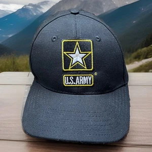 US Army Hat Cap Strap Back Black One Size Army Logo - Picture 1 of 6