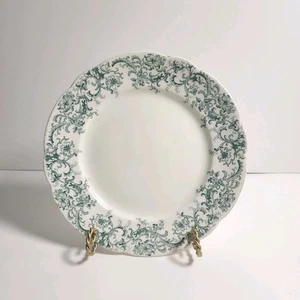 John Maddock & Sons Limited England Meredith 9" Plate Green Floral Antique - Picture 1 of 6