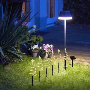 Solar Christmas Pathway Lights LED Xmas Lighting Novelty Decoration Landscape - Picture 1 of 5