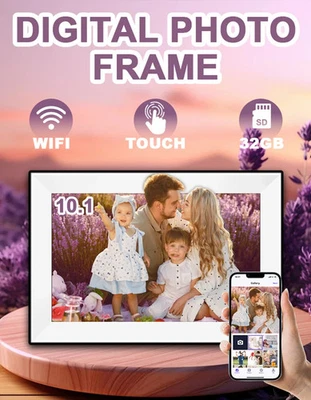 Digital Picture Frame 10.1 Inch 32GB WiFi Smart photo frame with HD Touch Screen - Image 1 of 4