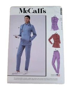 McCalls M8468 Miss Nurse Medical Hospital Scrubs Jacket Pants Sew Pattern 8468 - Picture 1 of 2