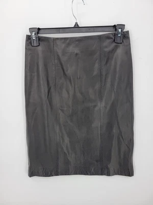 Falda Talbots Mujer 2 Negro Cuero Lápiz Recto Moderno Carrera Elegante Foto 1 de 4