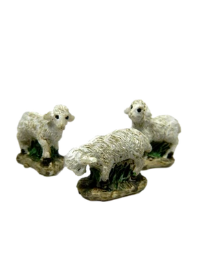 Set 3 Pecore per Pastori Alti Cm 5/6,5 - Animali per Presepe - Immagine 1 di 4