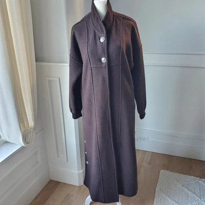 Abrigo Largo Colección Gieger Hecho en Australia Vintage Lana Marrón Talla 34. Foto 1 de 4