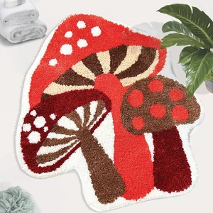 Mushroom Rug - Washable Bath Mat Non-Slip Bathroom Rug Absorbent Mat for Kids an - Picture 1 of 12