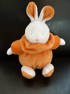 F. DOUDOU PELUCHE BOULE GERCA LAPIN ORANGE BLANC GRELOT ETAT NEUF* - Foto 1 di 1