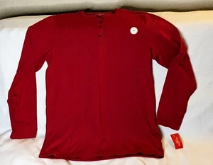 Macy's Family PJs Herren Large Langarmshirt Pyjama Oberteil rot Shirt neu mit Etikett - Bild 1 von 8
