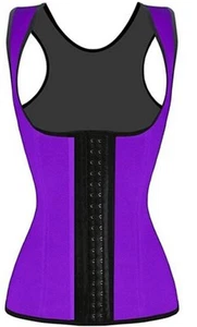 NEW Women Latex Shapewear Waist Trainer Cincher Underbust Body Shaper Vest - Picture 1 of 34