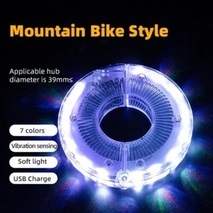 Smart LED Bicycle Wheel Light Tail Hub Spoke Lamp Rechargeable 7 Color 18 Modes - Picture 1 of 12