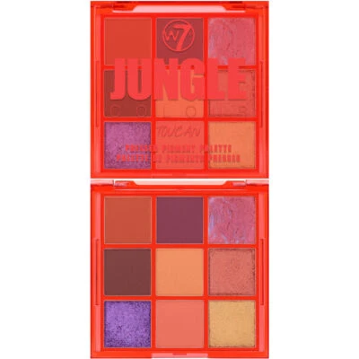 W7 Jungle Colour Pressed Pigment Palette Toucan - Eyes Eyeshadow Matte Shimmer - Image 1 of 2