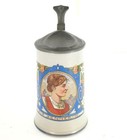 ANTIQUE GERMAN ART NOUVEAU MERKELBACH & WICK BEER STEIN DIE SENNERIN  bl