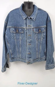 Levi Strauss Iconic Blue Denim Jean Trucker Jacket Promo cerebral palsey Men's L - Picture 1 of 7