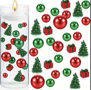 57pc Christmas Vase Filler Decor Floating Pearls DIY Crafts Holiday Table Party - Picture 1 of 3