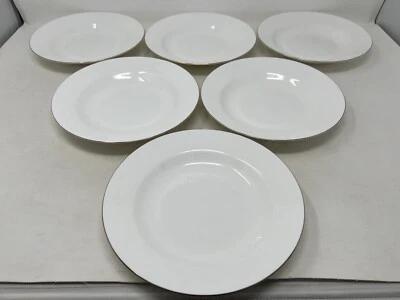 Platos de cena blancos CHATEAU BLANC 10,5", porcelana de hueso Fne, juego de 6 cuencos Foto 1 de 4
