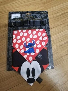 Disney Dog Collar and Bandana Stitch Mickey Mouse Size Medium - Picture 1 of 3