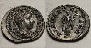 Gordian III Denarius Rare genuine ancient Roman Silver XF coin 238AD DIANA TORCH - Picture 1 of 4
