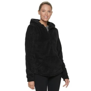 Tek Gear Womens Small Plush Fleece 1/2 Zip Pullover Jacket NEW Black - Picture 1 of 2