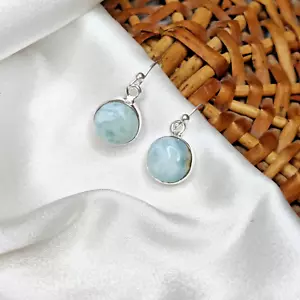 Larimar Gemstone 925 Sterling Silver Drop/Dangle Earrings for valentine's day - Picture 1 of 4