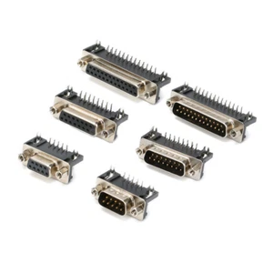 DR15 DIY 9/15/25-pin Serial D-Sub Connector Right Angle - Male & Female Plug - Picture 1 of 11
