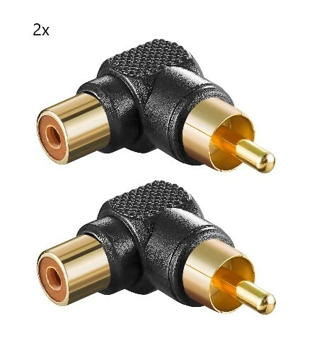 2x Cinch Adapter Audio Winkeladapter 90° Cinch Buchse - Cinch Stecker 11685 - Bild 1 von 1