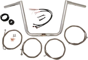 Kit de manillar LA Choppers Ape Hanger acero inoxidable trenzado 10 pulgadas #LA-7312KT1-61 - Imagen 1 de 1