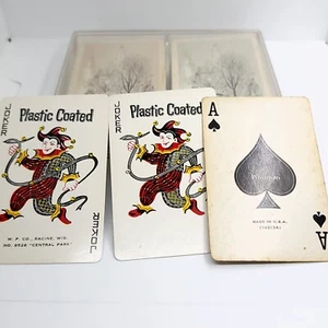 Whitman Playing Cards Plastic Coated with Jokers Branded Spade Vintage Set - Picture 1 of 7